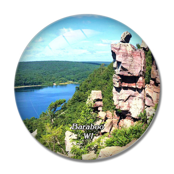 Baraboo Devil Lake Wisconsin USA 3D Fridge Magnet Crystal Glass