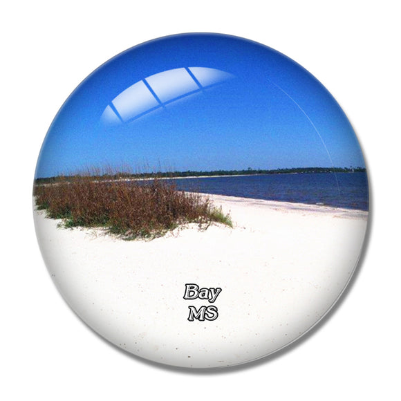 Bay Saint Louis Beach Mississippi USA 3D Fridge Magnet Crystal Glass