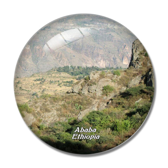 Entoto Hill Addis Ababa Ethiopia 3D Fridge Magnet Crystal Glass