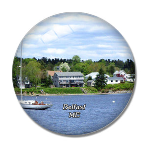 Belfast Harborwalk Maine USA 3D Fridge Magnet Crystal Glass