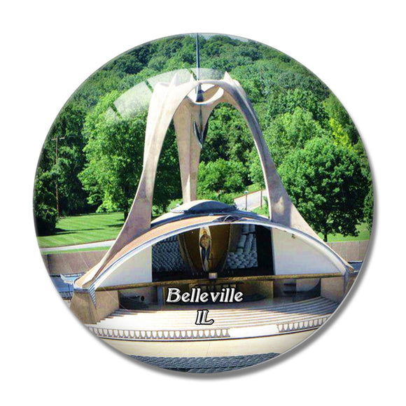 Belleville Illinois USA 3D Fridge Magnet Crystal Glass