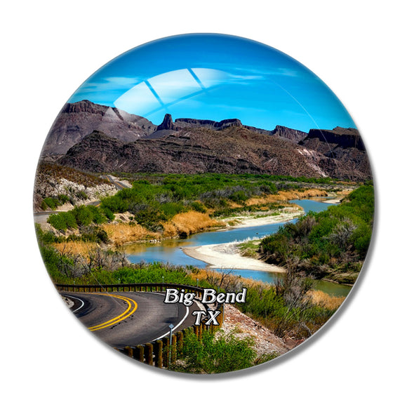 Big Bend Rio Grande River Texas USA 3D Fridge Magnet Crystal Glass