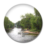 Big Rapids Riverwalk Michigan USA 3D Fridge Magnet Crystal Glass