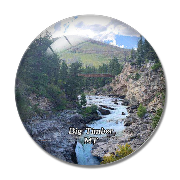 Big Timber Park Montana USA 3D Fridge Magnet Crystal Glass