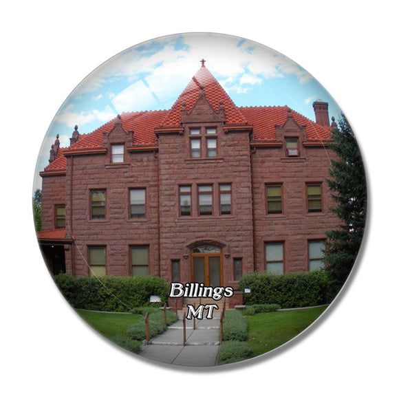 Billings Moss Mansion Montana USA 3D Fridge Magnet Crystal Glass