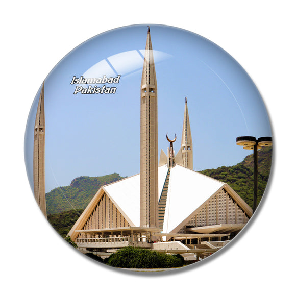 Faisal Mosque Islamabad Pakistan 3D Fridge Magnet Crystal Glass