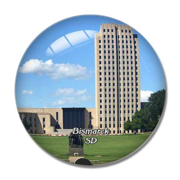 Bismarck North Dakota State Capitol USA 3D Fridge Magnet Crystal Glass