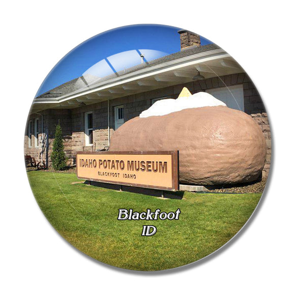 Blackfoot Idaho Potato Museum USA 3D Fridge Magnet Crystal Glass