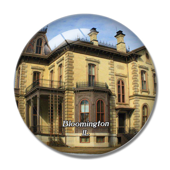 Bloomington David Davis Mansion Illinois USA 3D Fridge Magnet Crystal Glass