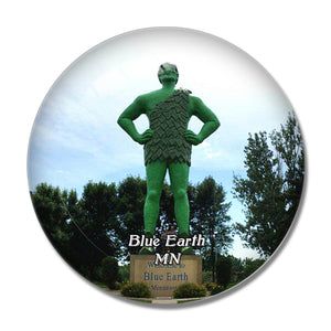 Blue Earth Green Giant Statue Park Minnesota USA 3D Fridge Magnet Crystal Glass