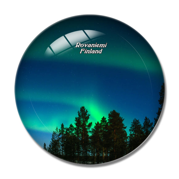 Finland Aurora Rovaniemi 3D Fridge Magnet Crystal Glass