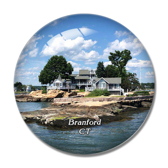 Branford Thimble Islands Connecticut USA 3D Fridge Magnet Crystal Glass