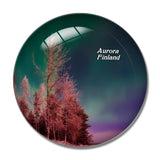 Finland Aurora 3D Fridge Magnet Crystal Glass