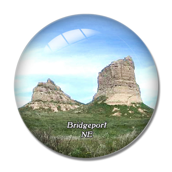 Bridgeport Courthouse and Jail Rocks Nebraska USA 3D Fridge Magnet Crystal Glass