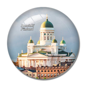 Finland Helsinki Cathedral 3D Fridge Magnet Crystal Glass