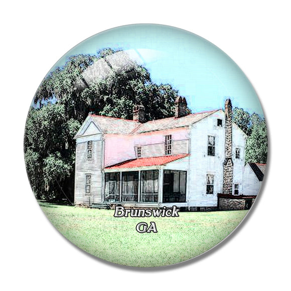 Brunswick Hofwyl-Broadfield Plantation Georgia USA 3D Fridge Magnet Crystal Glass