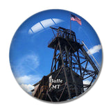 Butte Museum Mining Montana USA 3D Fridge Magnet Crystal Glass