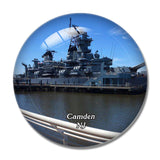 Camden Battleship New Jersey USA 3D Fridge Magnet Crystal Glass