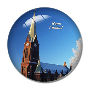 Finland Kemi Church 3D Fridge Magnet Crystal Glass