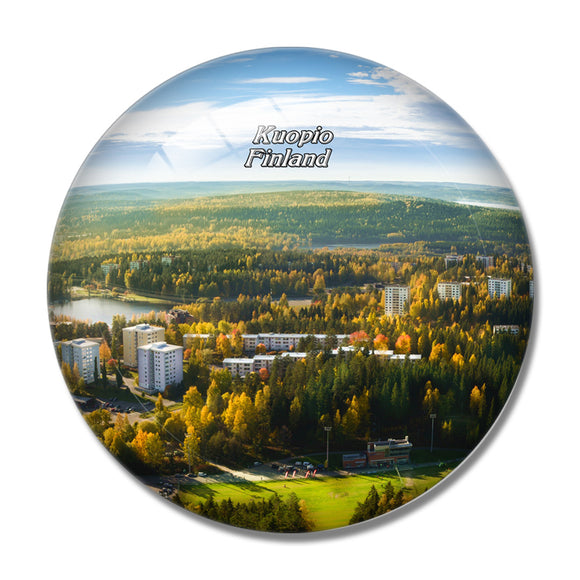 Finland Kuopio 3D Fridge Magnet Crystal Glass