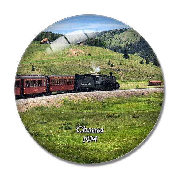 Chama Railroad USA 3D Fridge Magnet Crystal Glass