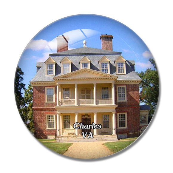 Charles  Shirley Plantation Virginia USA 3D Fridge Magnet Crystal Glass