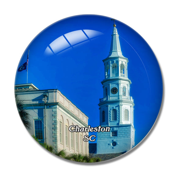 Charleston St Michael's Church South Carolina USA 3D Fridge Magnet Crystal Glass