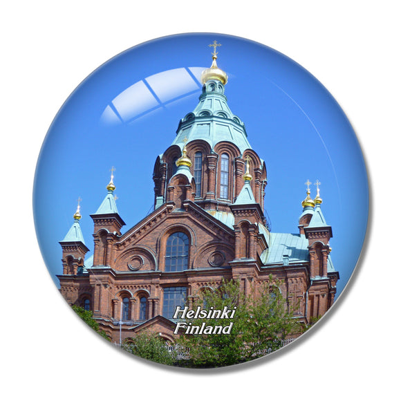 Finland Orthodox Uspensky Cathedral Helsinki 3D Fridge Magnet Crystal Glass