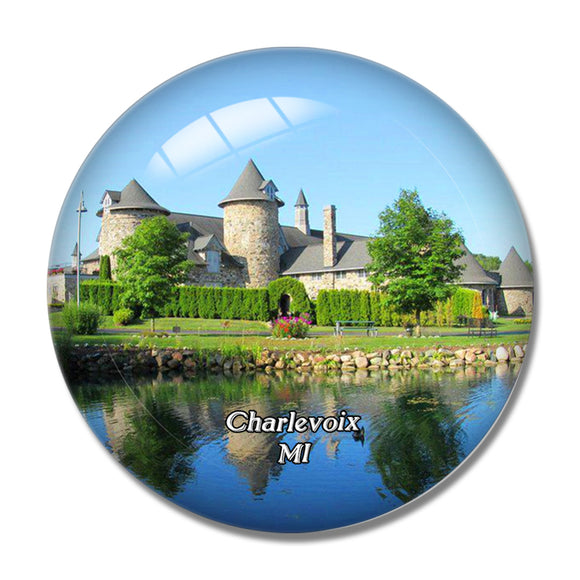 Charlevoix Castle Farms Michigan USA 3D Fridge Magnet Crystal Glass