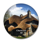 Charlevoix Mushroom House Michigan USA 3D Fridge Magnet Crystal Glass