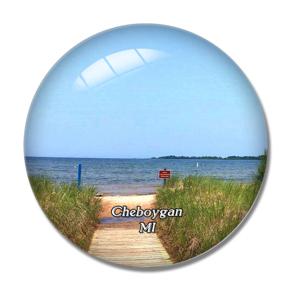 Cheboygan Park Michigan USA 3D Fridge Magnet Crystal Glass