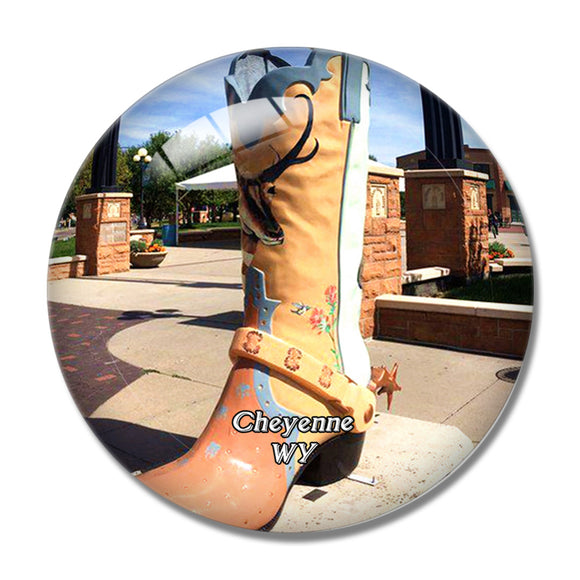Cheyenne Statue Wyoming USA 3D Fridge Magnet Crystal Glass