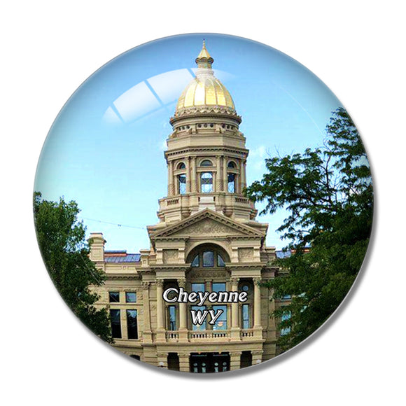 Cheyenne Wyoming State Capitol USA 3D Fridge Magnet Crystal Glass