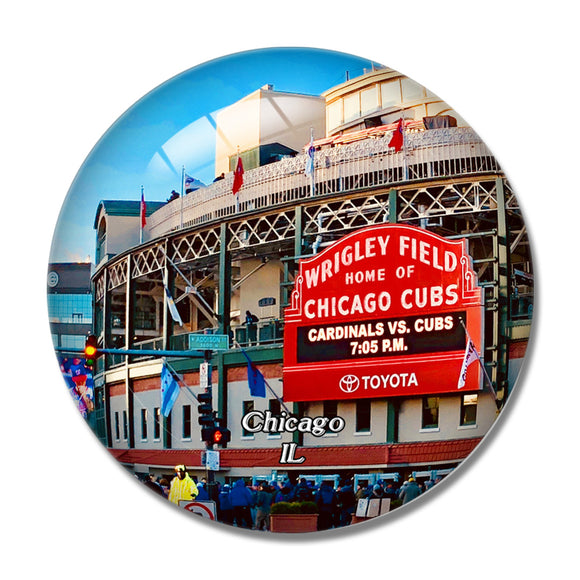 Chicago Wrigley Field Illinois USA 3D Fridge Magnet Crystal Glass