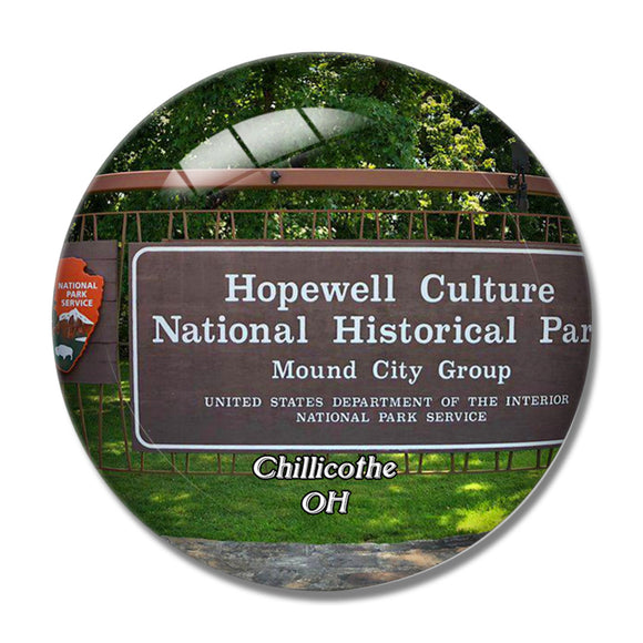 Chillicothe Hopewell Park Ohio USA 3D Fridge Magnet Crystal Glass