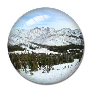 Choteau Teton Pass Ski Area Montana USA 3D Fridge Magnet Crystal Glass