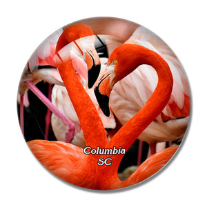 Columbia Flamingo Zoo South Carolina USA 3D Fridge Magnet Crystal Glass