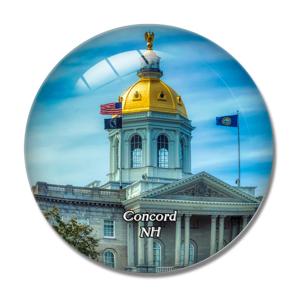 Concord New Hampshire State House USA 3D Fridge Magnet Crystal Glass