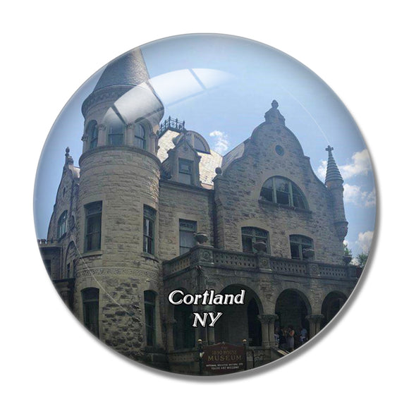 Cortland House Museum NY USA 3D Fridge Magnet Crystal Glass