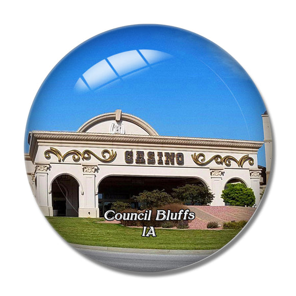 Council Bluffs Iowa USA 3D Fridge Magnet Crystal Glass