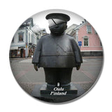 Finland The Fat Policeman Oulu 3D Fridge Magnet Crystal Glass