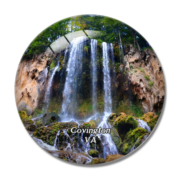 Covington Waterfall Virginia USA 3D Fridge Magnet Crystal Glass