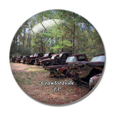 Crawfordville Roadside RustedTrucks Florida USA 3D Fridge Magnet Crystal Glass