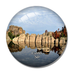 Custer State Park Sylvan Lake South Dakota USA 3D Fridge Magnet Crystal Glass