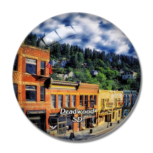 Deadwood Town South Dakota USA 3D Fridge Magnet Crystal Glass