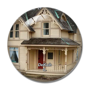 DeKalb Ellwood House Museum Illinois USA 3D Fridge Magnet Crystal Glass