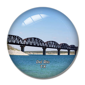 Del Rio Lake Texas USA 3D Fridge Magnet Crystal Glass