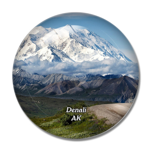 Denali Mountain Alaska USA 3D Fridge Magnet Crystal Glass