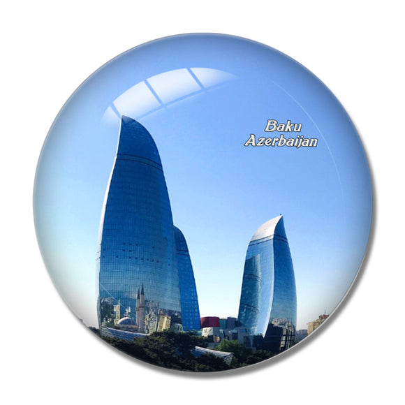 Flame Towers Baku Azerbaijan 3D Fridge Magnet Crystal Glass