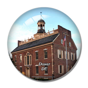 Dover Old State House Delaware USA 3D Fridge Magnet Crystal Glass